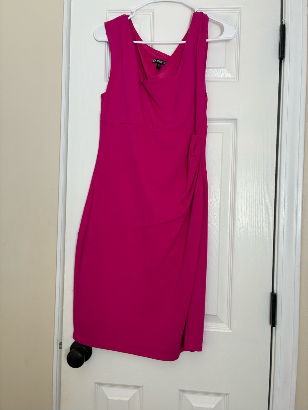 Express Hot Pink Sleeveless Midi Sheath Dress